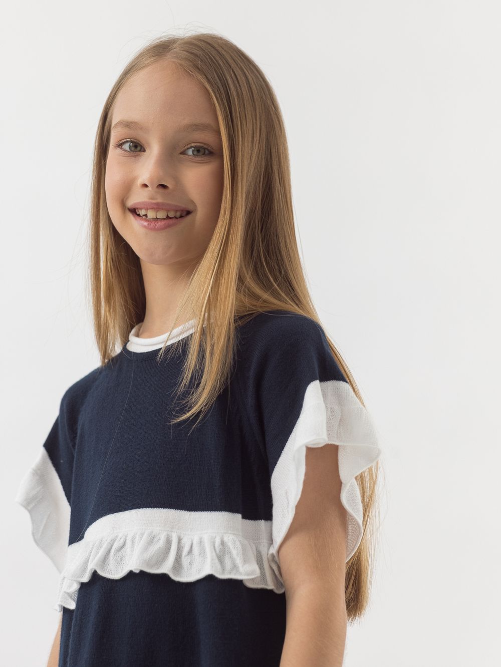 Платье синее для девочки арт. AT481