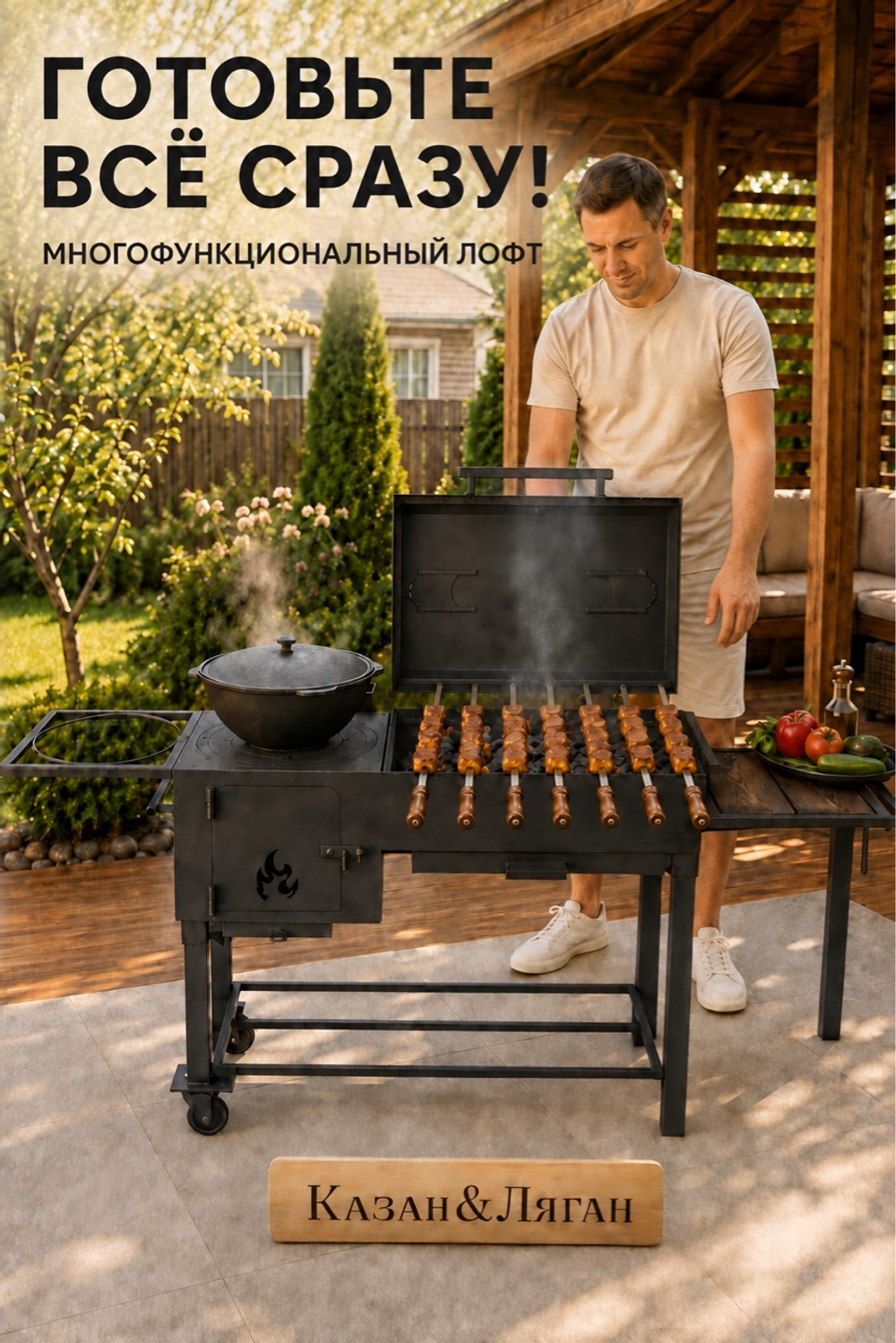 Мангал Многофункциональный 5мм средний Лофт