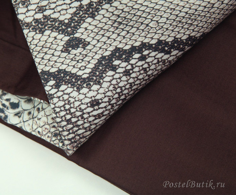 Постельное белье 2 спальное евро Roberto Cavalli Grace коричневое близко