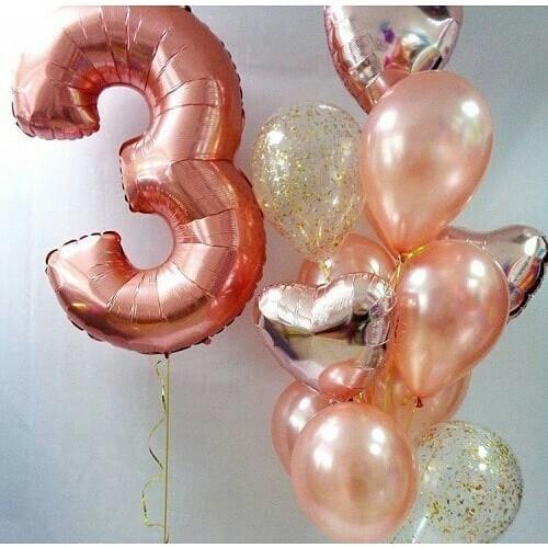 Букет шаров на 3 годика на День Рождения Девочке