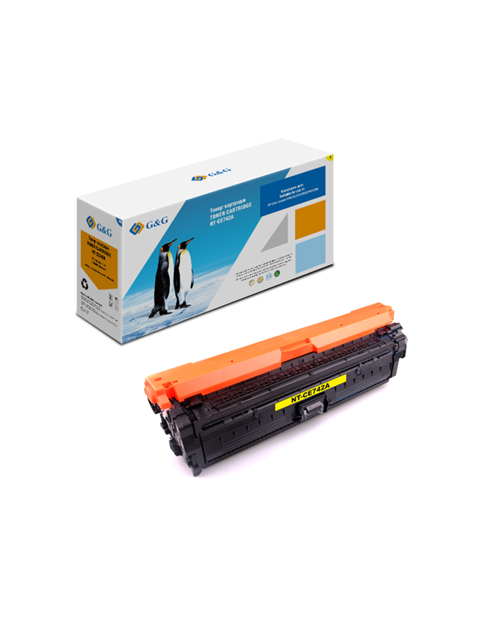 Картридж Cartridge G&G 307A для HP CLJ CP5225/CP5225N/CP5225DN, с чипом (7300стр.), желтый (аналог CE742A)