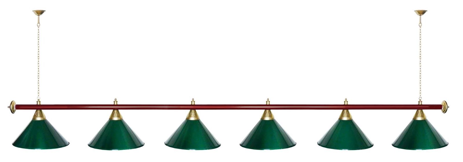 Лампа STARTBILLIARDS 6 пл. (плафоны зеленые,штанга зеленая,фурнитура золото) фото №81