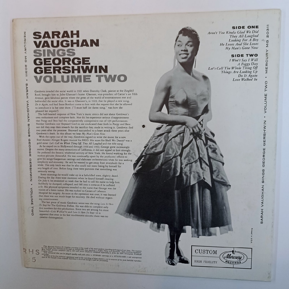 Sarah Vaughan Sarah Vaughan Sings George Gershwin Volume Two (US 1958)