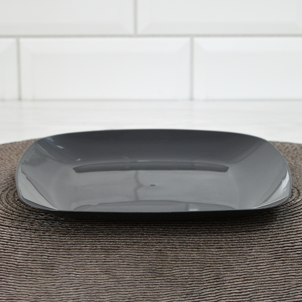 Тарелка Квадро плоская (серый)