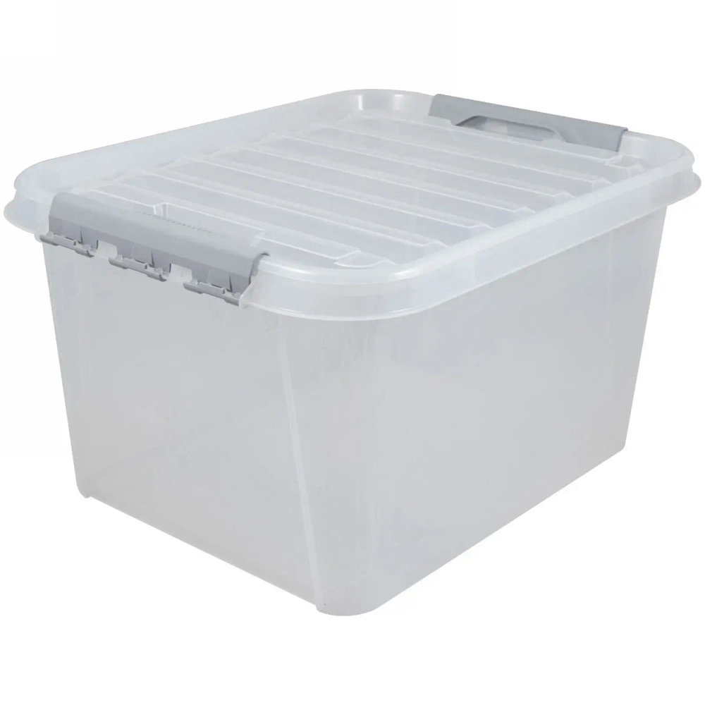 Контейнер универсальный с крышкой для хранения «ПРОФИ КОМФОРТ», прозрачный, 36л