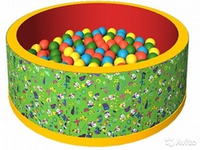 Бассейн сухой с шариками зеленый Диам100см, в33см, 200 шариков №2 — 9-0399