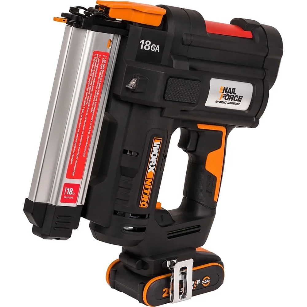 WORX WX842 аккумуляторный гвоздезабивной пистолет (1 x 2 Ач, ЗУ)