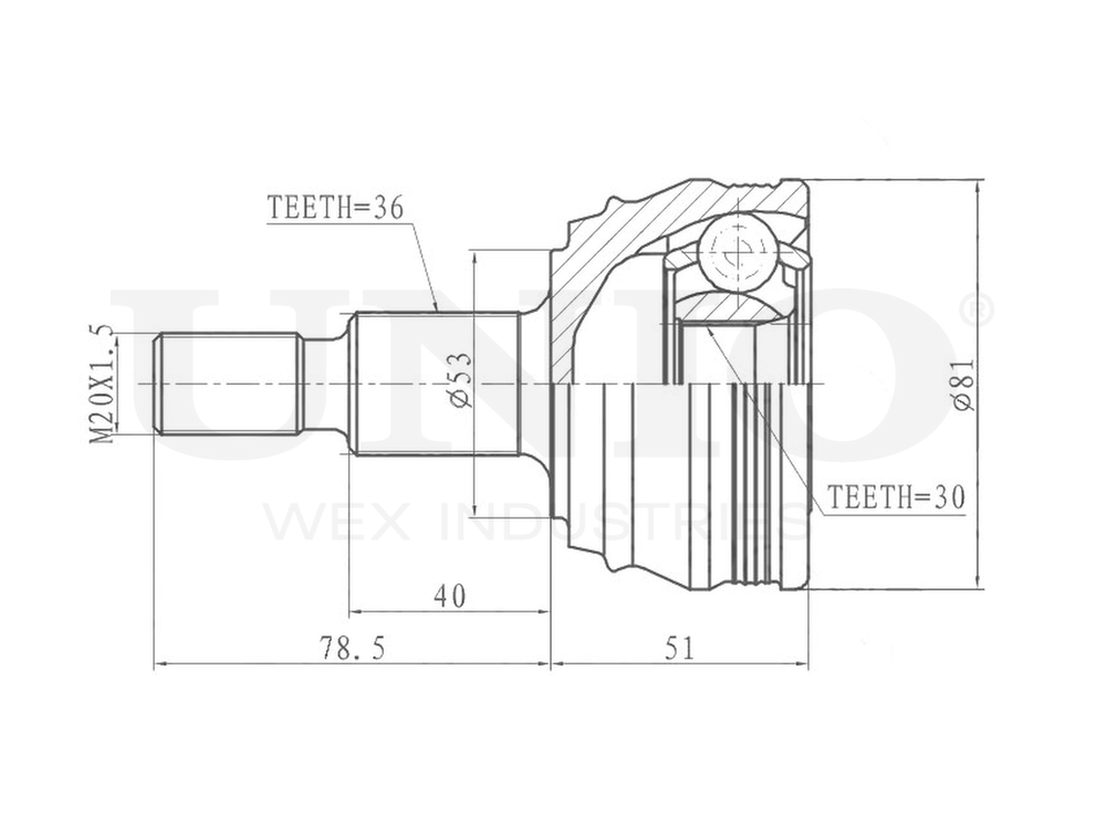 ШРУС внешний UNIO CVJ-20008