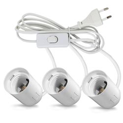 Патрон х 3 Е27 с проводом для фитолампы