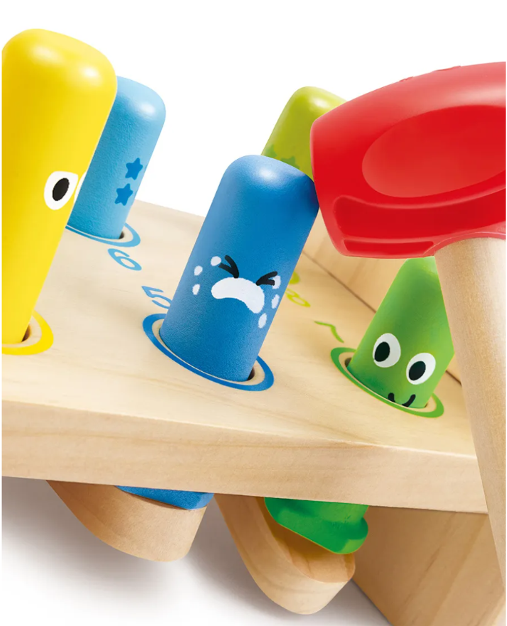 Детская развивающая игрушка "Стучалка". Радужная колотушка с молотком.