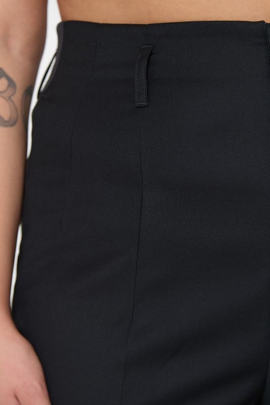 Брюки с лампасами из атласа, черный