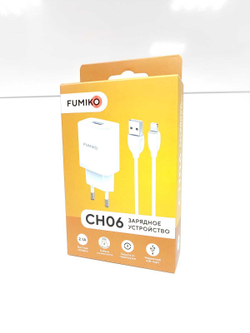 Зарядное устройство FUMICO CH06 2.1A 1USB с кабелем Lightning белое