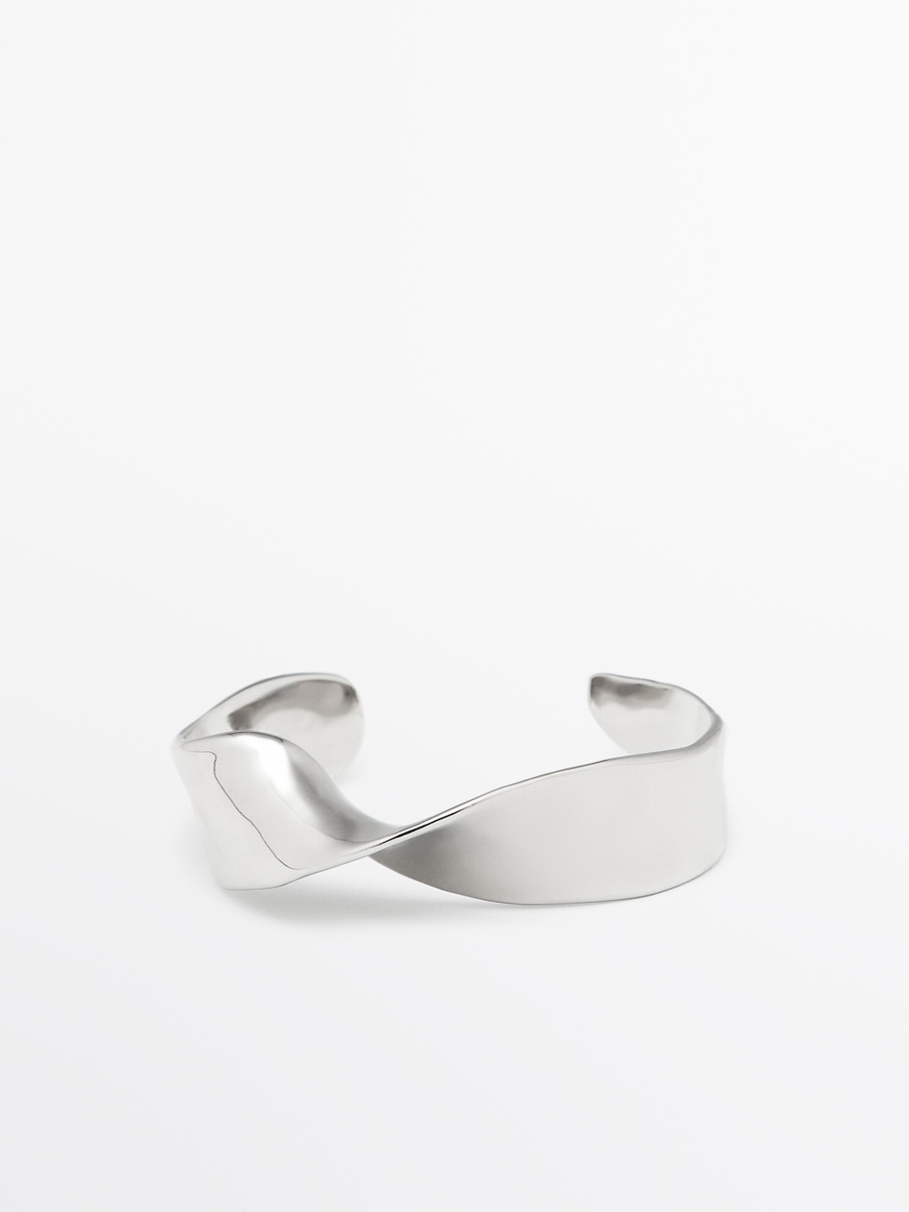 Massimo Dutti Широкий рельефный браслет, серебряный