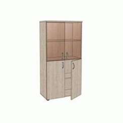 Шкаф низкий с тонир. стеклом ЛФ223 Континент дуб кронберг 800х406х1610