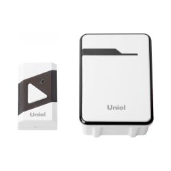 UDB-016W-R1T1-38S-150M-WH-BL Звонок беспроводной. Радиус действия 150м. Белый с черным. ТМ Uniel