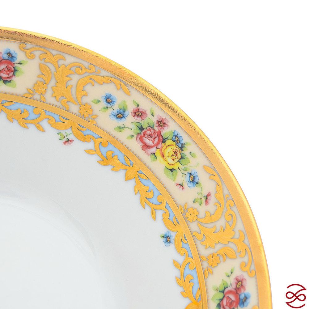 Фруктовница на ножке Falkenporzellan Vienna Creme Gold 24 см