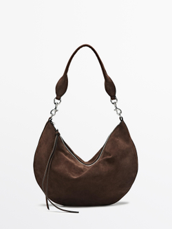 Massimo Dutti Сумка из кожи наппа, норка