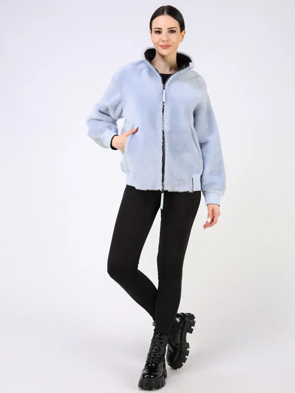 Дубленка зимняя двухсторонняя шуба укороченная