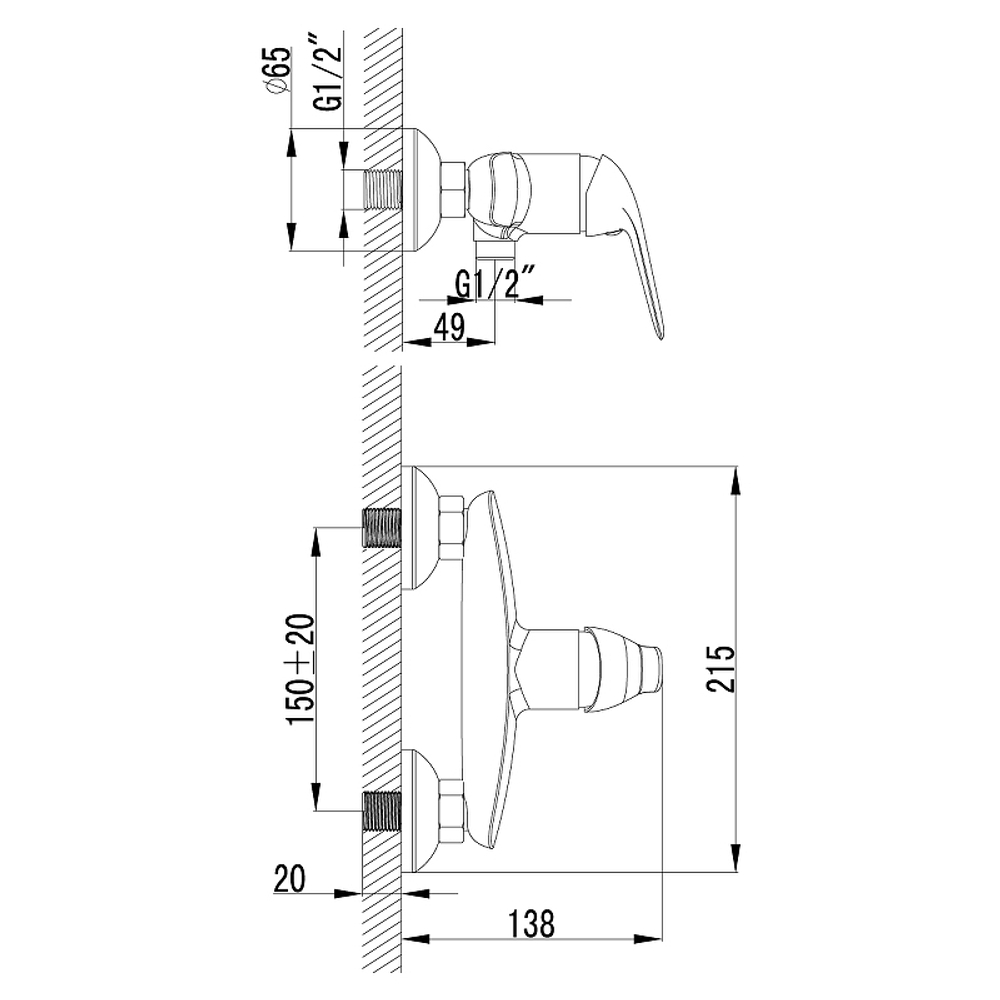 Смеситель для душа Lemark Plus Advance LM1203C Хром