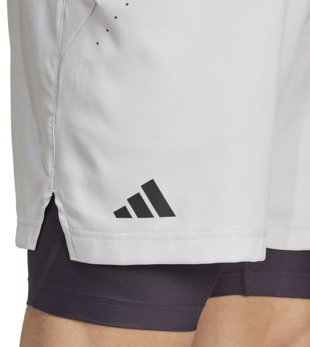 Мужские теннисные шорты Adidas Tennis Aeroready Shorts and Tight Set - серый