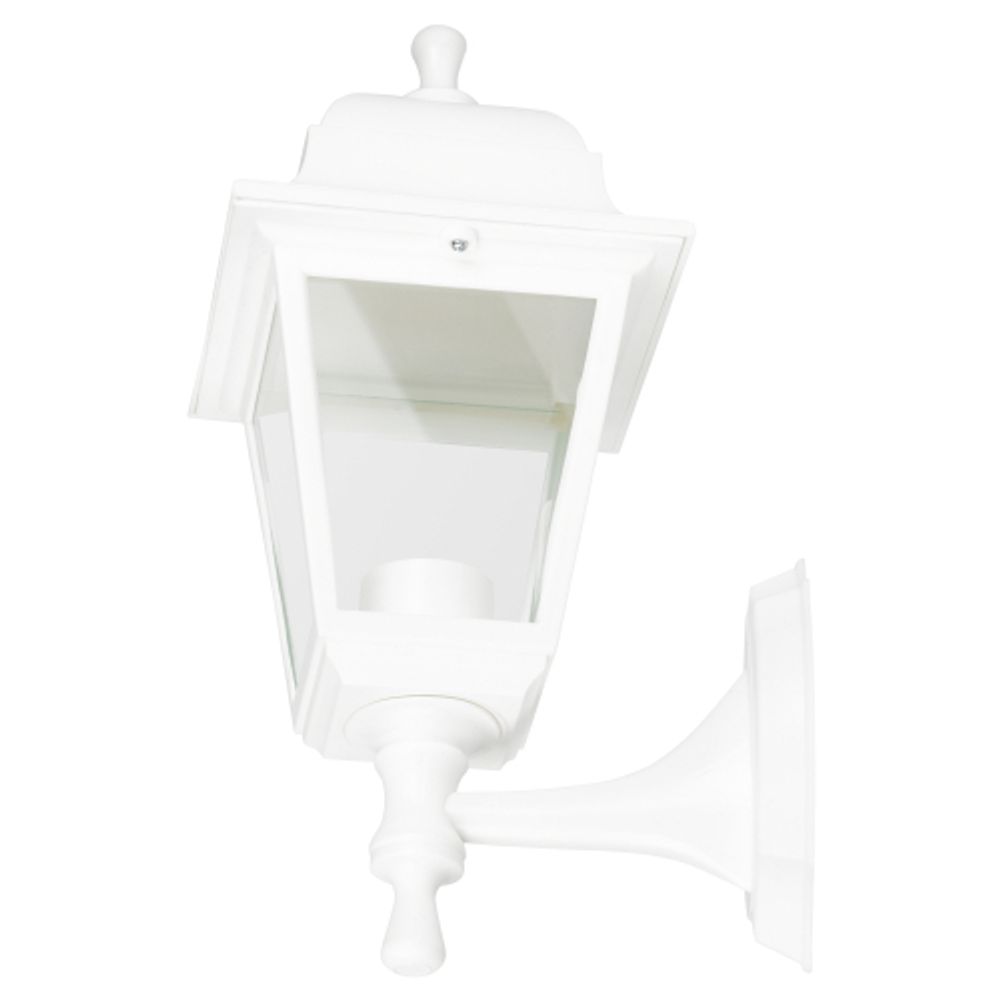 Садово-парковый светильник ЭРА НБУ 04-60-001 белый 4 гранный настенный IP44 Е27 max60Вт