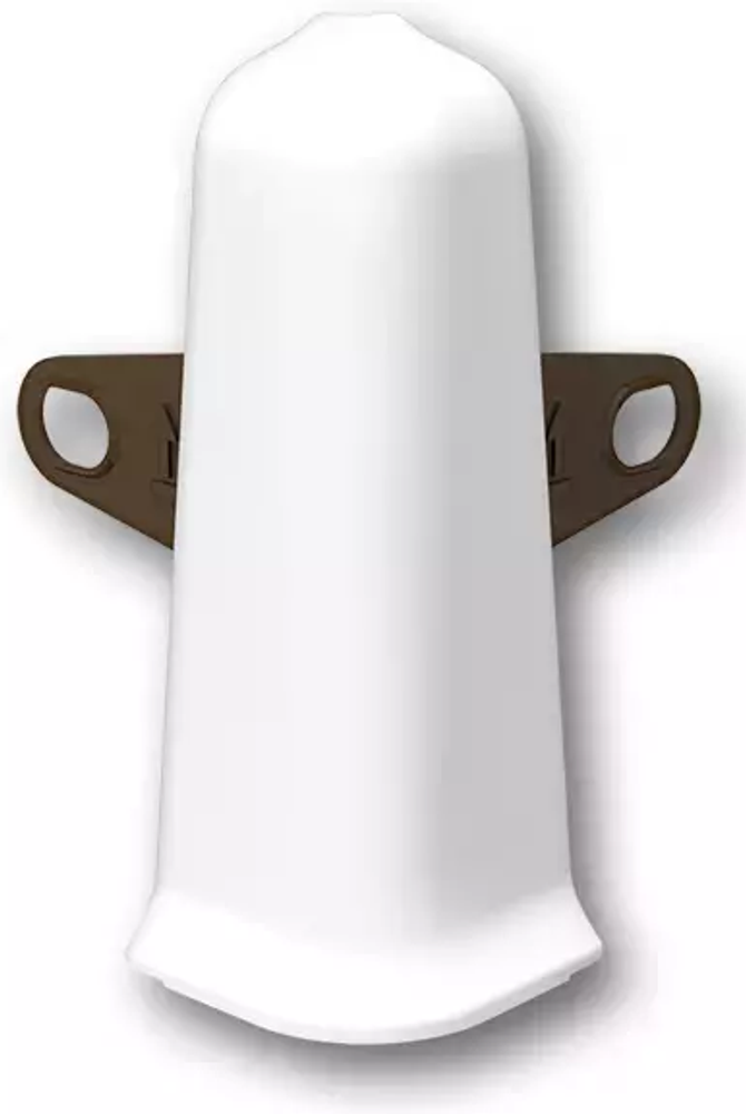 Угол наруж для плинтуса Деконика 70мм 001 белый