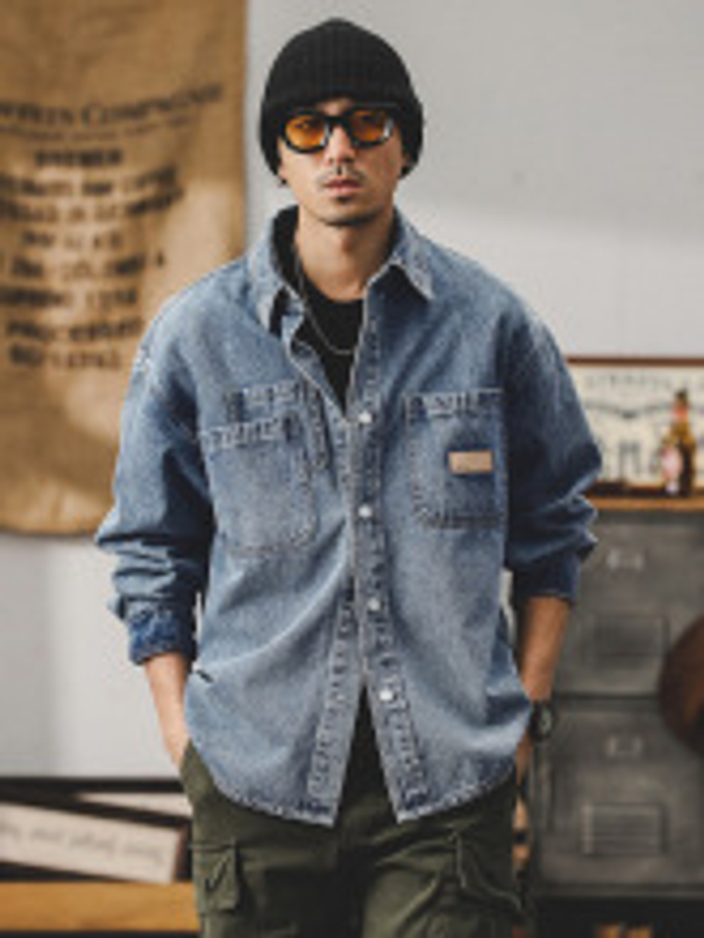 Американская джинсовая рубашка