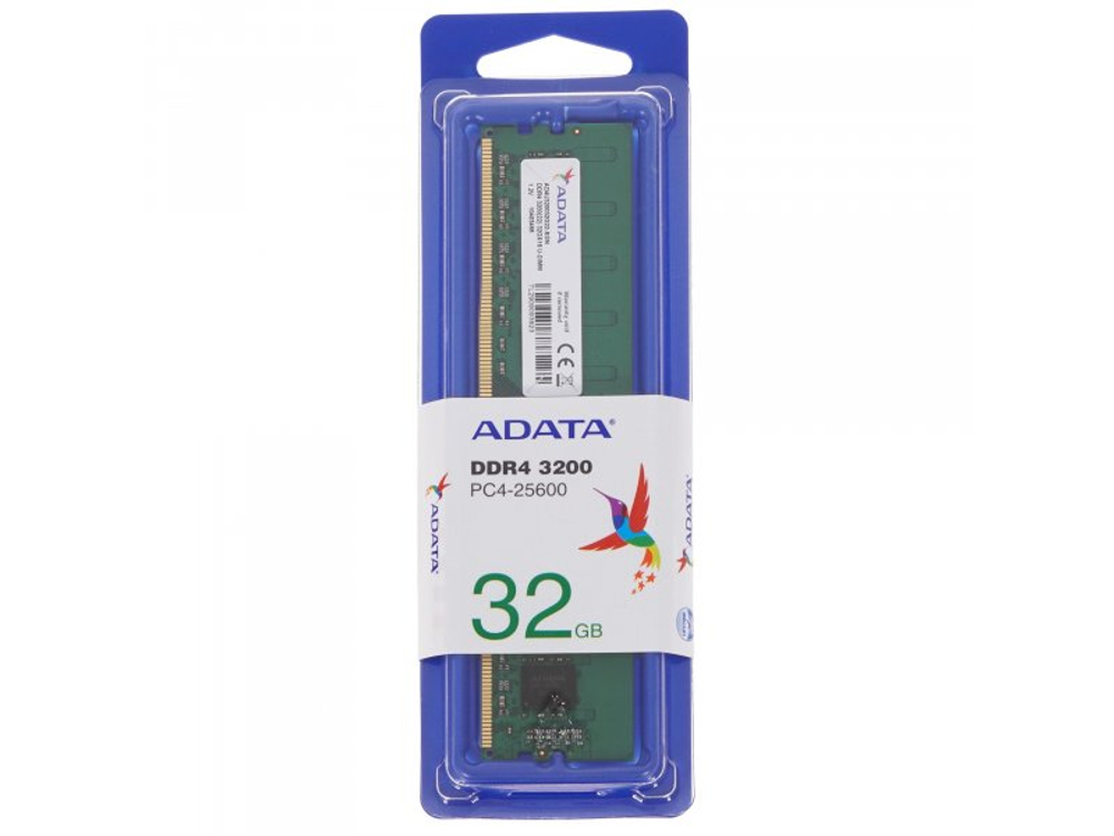 Оперативная память ADATA Premier AD4U320032G22-SGN, DDR4 1х 32ГБ 3200 МГц, DIMM, RTL