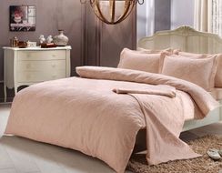 Постельное белье ALGARDI розовый с кружевом deluxe TIVOLYO HOME Турция