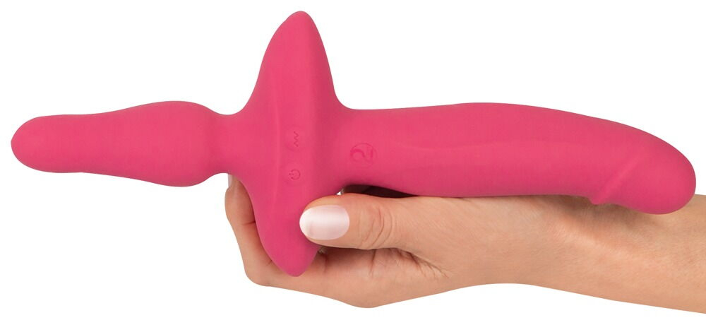Розовый двусторонний вибратор 2in1 Vibrator & Butt Plug (Цвет: розовый)