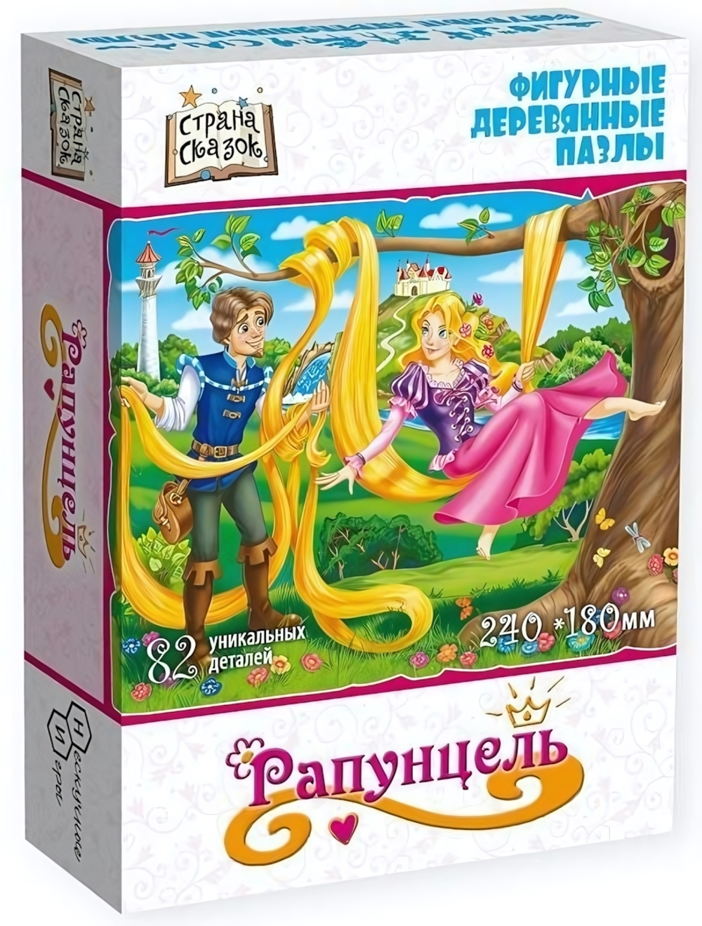 Пазл деревянный фигурный Страна сказок "Рапунцель" 82дет.