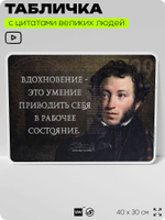 Литературный постер с цитатой А. С. Пушкина для школы, на стену, на пластике, для интерьера, 40х30 см, Silver Plane x Айдентика Технолоджи