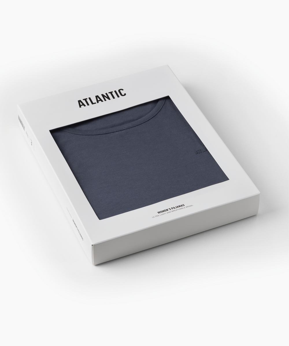Женская пижама Atlantic, 1 шт. в уп., модал, графитовая, NLP-512
