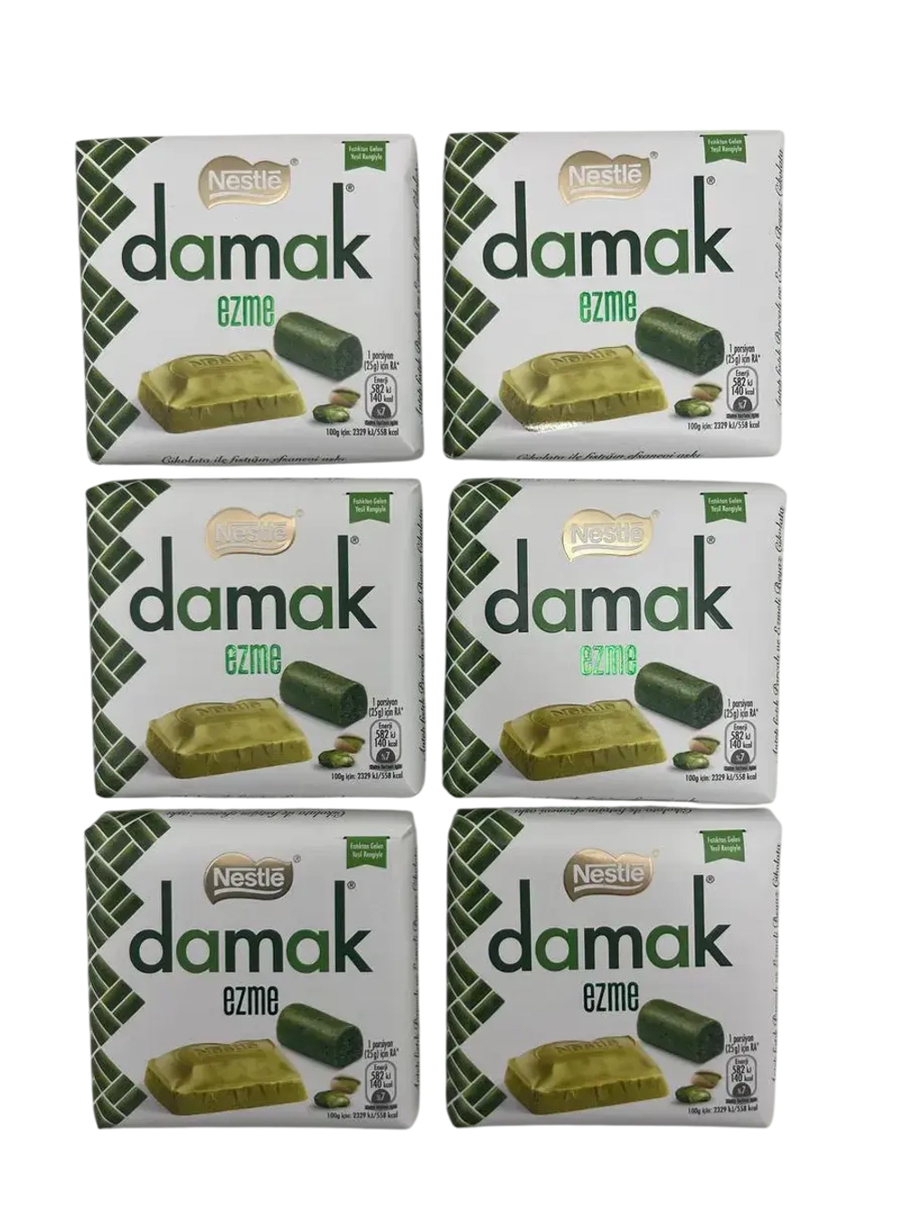 Белый Шоколад Нестле Damak Ezme с фисташкововой пастой ,6шт