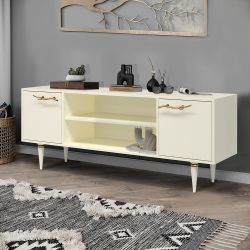 Тумба под ТВ Арт Колор matte 155см Классик Голд Кремовый белый матовый