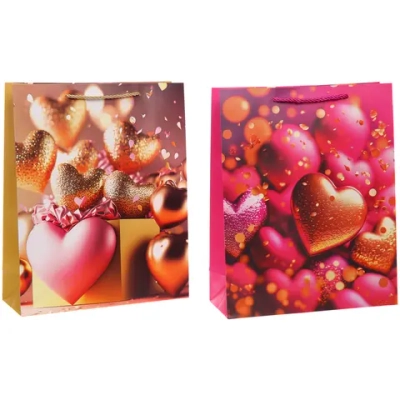 Пакет подарочный «Море сердец» 26*32*10 см