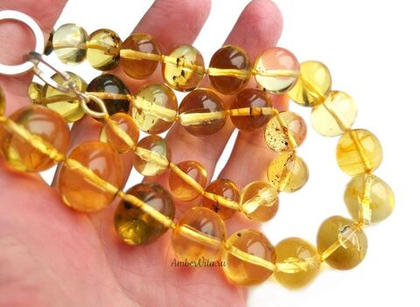 Бусы из прозрачного янтаря (1202)