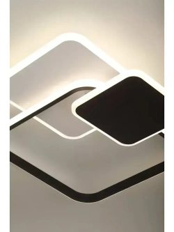 Люстра потолочная светодиодная с пультом ДУ Rivoli черно-белая 90 Вт 3000К - 6000К, светильник на кухню, в детскую, в спальню