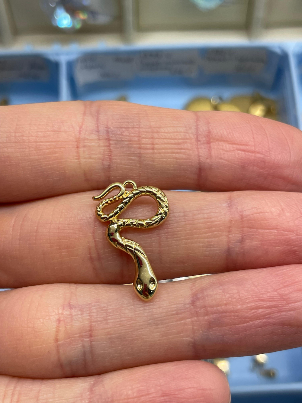 27437-1 Подвеска "Змея", 22*12мм, позолота