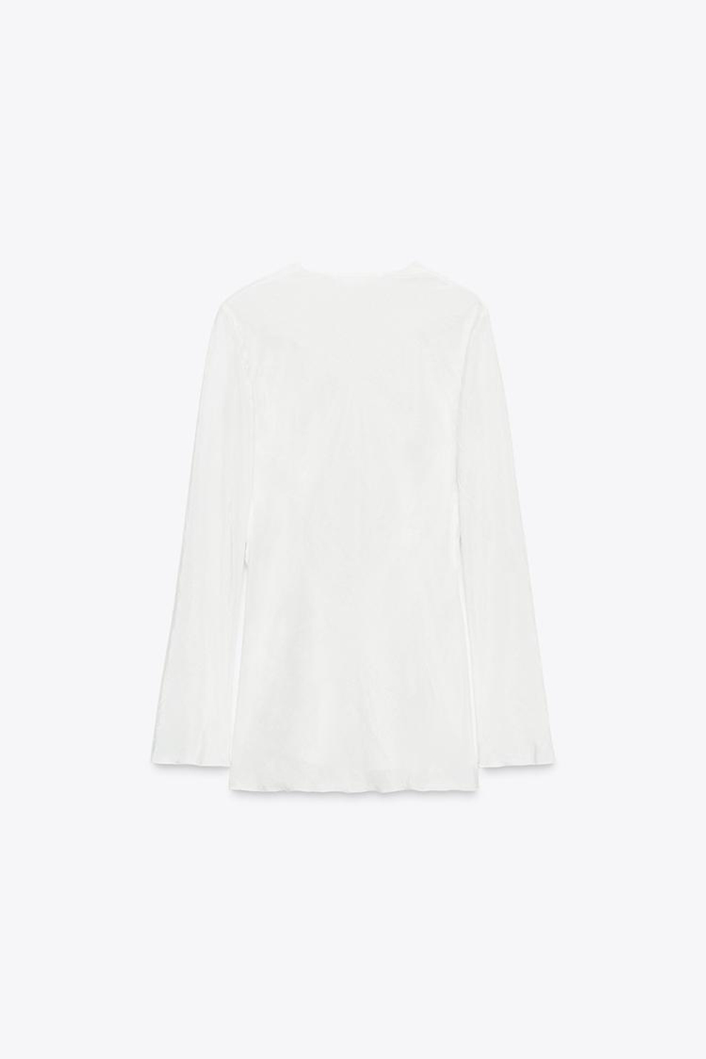 ZARA БЛУЗА С ЗАВЯЗКАМИ — ZW COLLECTION, ЖЕЛТОВАТО-БЕЛЫЙ