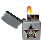 Зажигалка с накладкой "Красная звезда" Газовая Zippo
