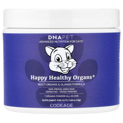 Codeage, DNA Pet, для здоровья органов, формула для нескольких органов и желез, для кошек, 42 г (1,48 унции)