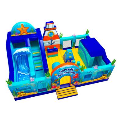 Коммерческий надувной батут «Морское приключение» 11×8,7×6 м