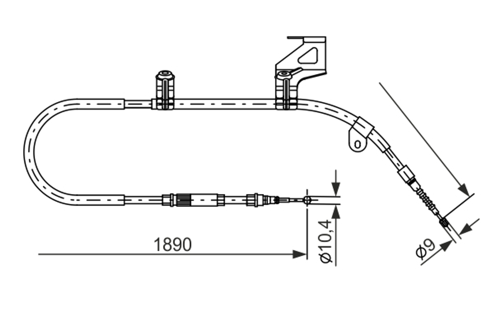 BOSCH - 1987477804-BOC - Cable Pull, parking brake