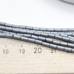 Гематит (имитация), цвет серебристый матовый, размер около 4,8*2,3 мм, цена за нить 36 см