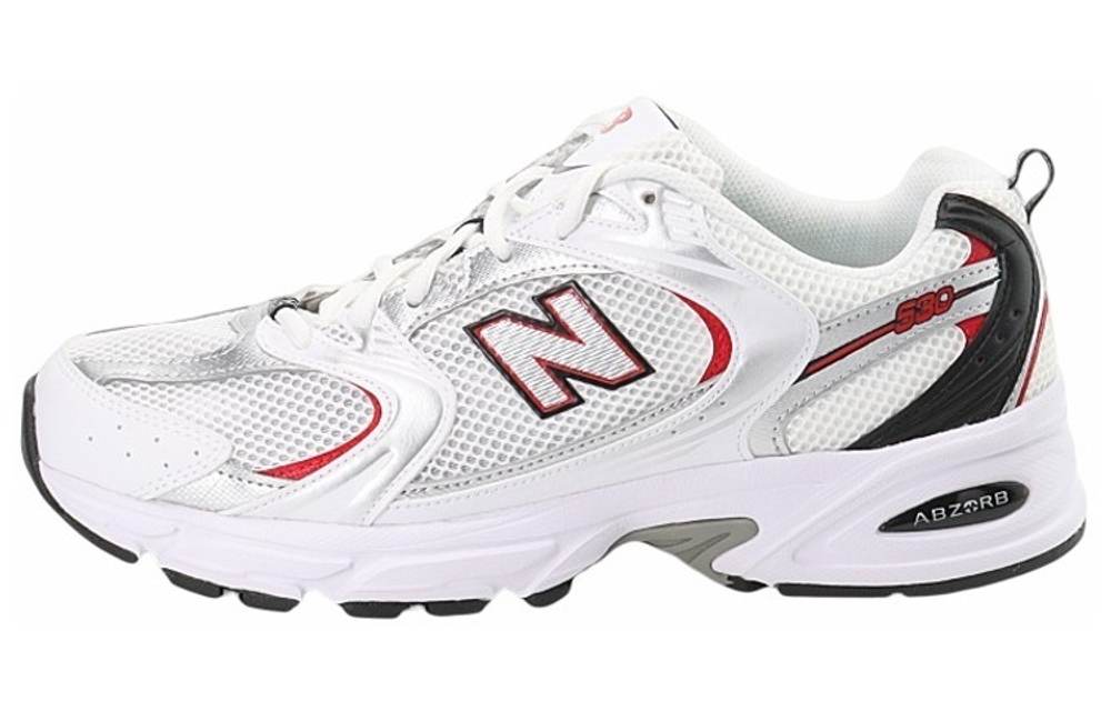 New Balance NB 530 comfortable retro synthetic leather shock absorption, non-slip, wear-resistant, low-cut casual running shoes for men and women with the same white