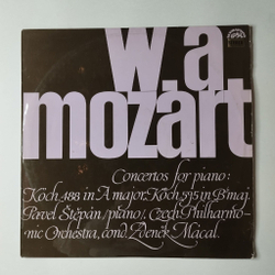 Винтажная виниловая пластинка LP W. A. Mozart В. А. Моцарт, Концерт Для Фотрепиано Concertos for piano: Koch. 488 in A major, Koch. 595 in B major (Чехословакия 1970)