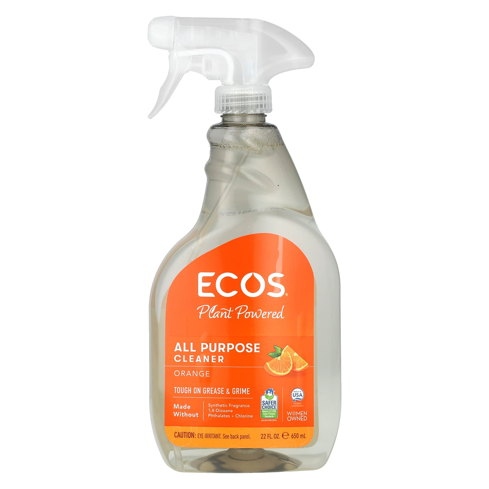 Earth Friendly Products, Ecos®, универсальное очистительное средство на растительной основе, апельсин, 650 мл (22 жидк. унции)