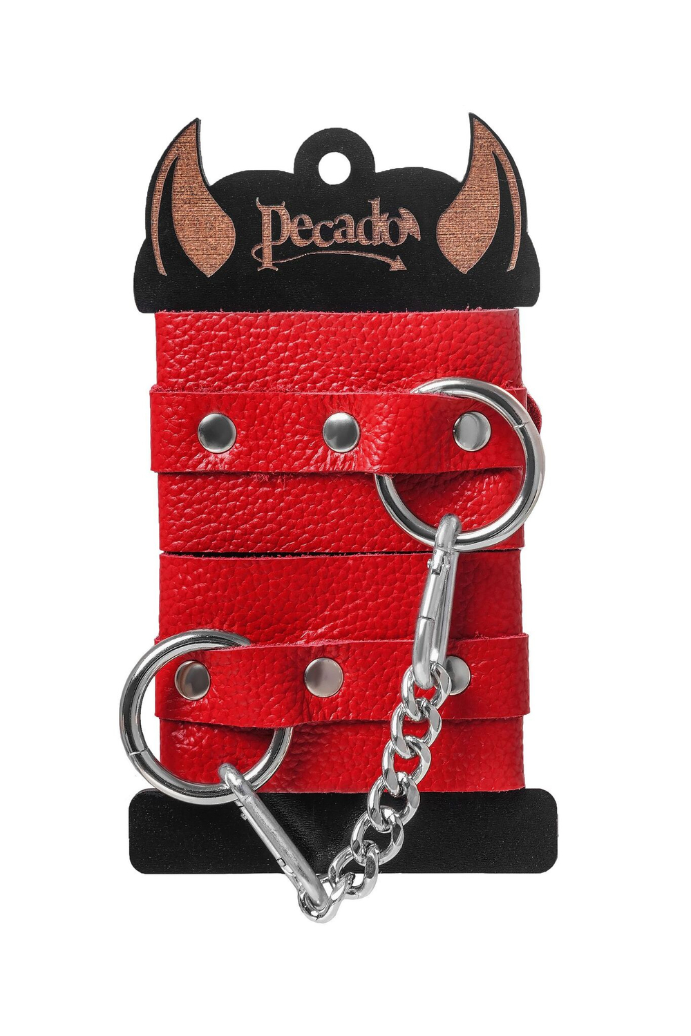 Красные мягкие кожаные наручники с люверсами