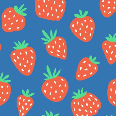buy big strawberry bedclothes fabric dark blue